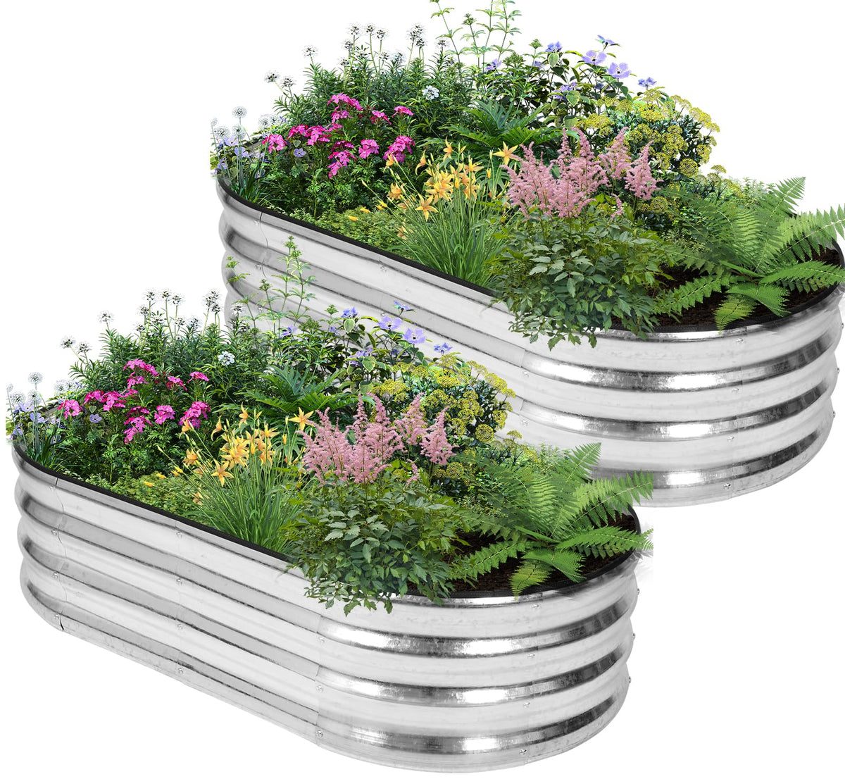 Birdsinyard galvanized raised bed 4x2x1ft two-pack for durable gardening