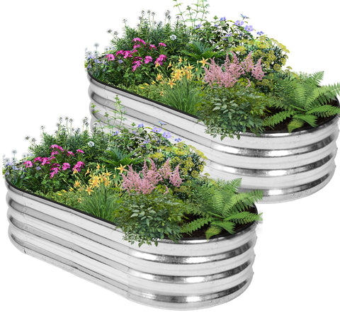 Birdsinyard galvanized raised bed 4x2x1ft two-pack for durable gardening