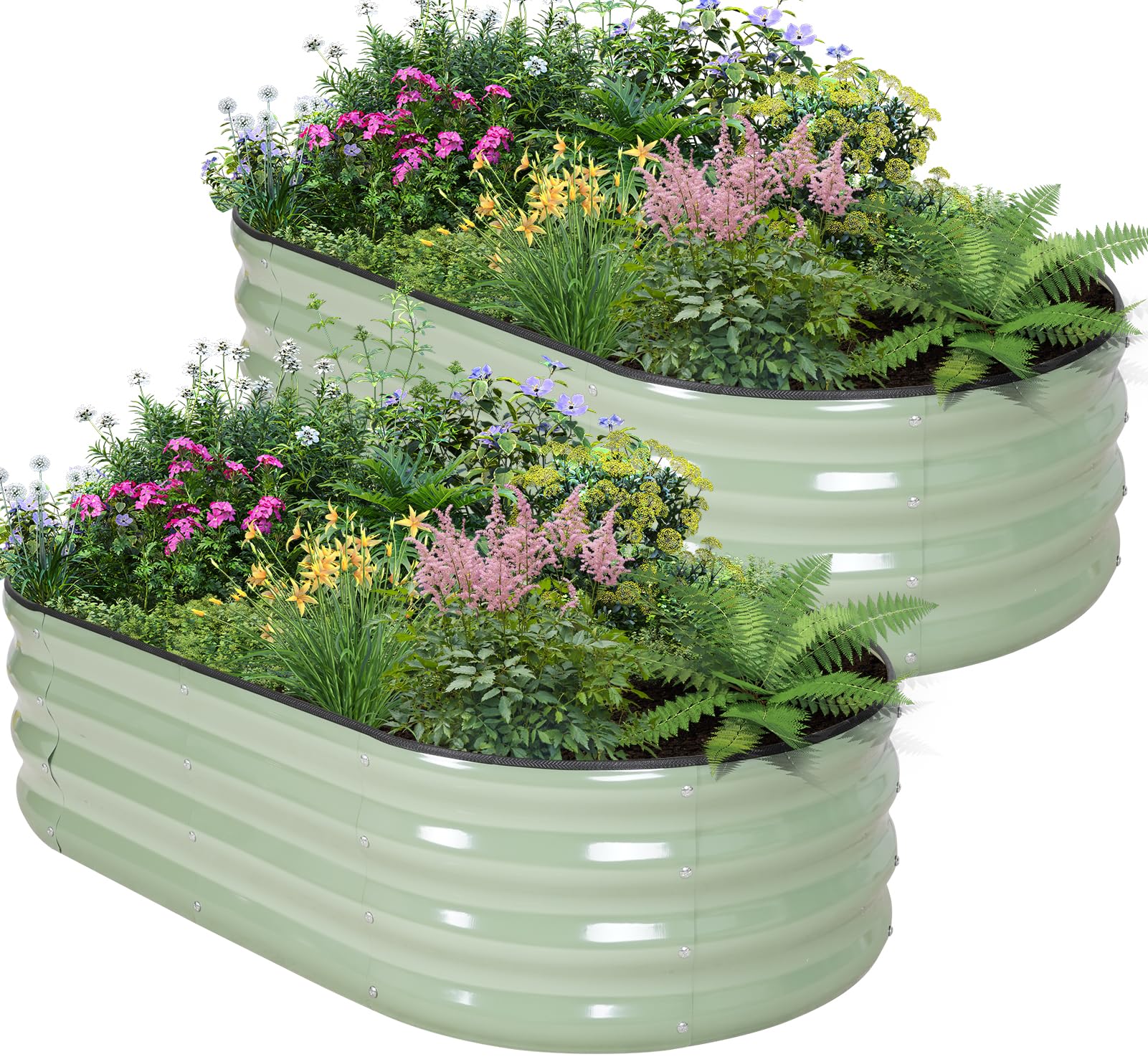 BIRDSINYARD galvanized raised garden bed two-pack for spacious vegetable plots