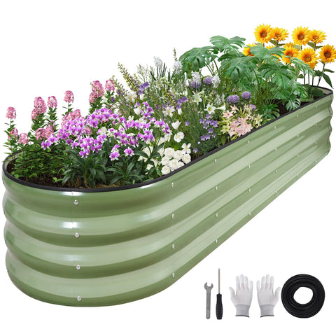 BIRDSINYARD galvanized raised garden bed with open bottom promotes drainage and healthy roots.