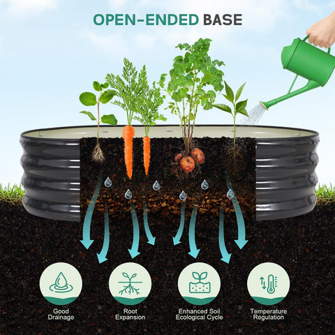 BIRDSINYARD 2-pack garden beds provide ample space for vegetables and flowers.