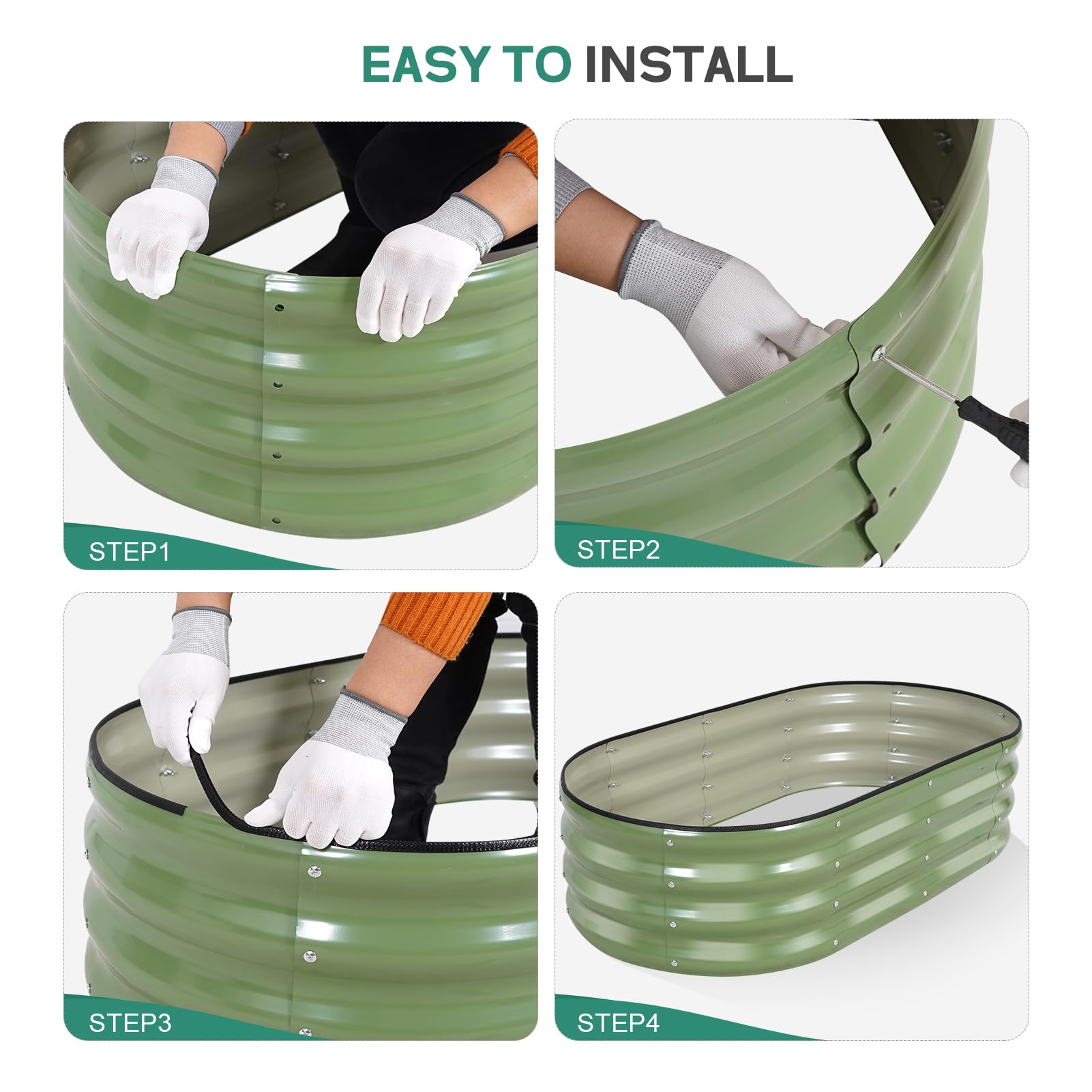 BIRDSINYARD olive green finish adds subtle color to gardens