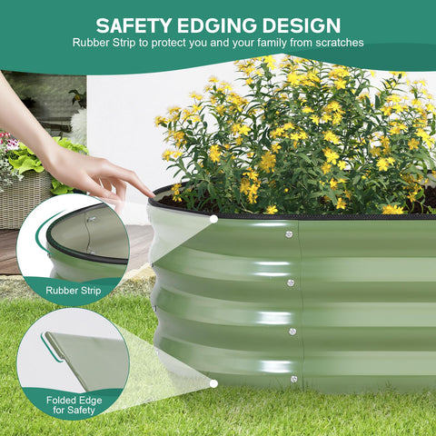 Safety-edged top on the BIRDSINYARD bed minimizes injuries during planting.