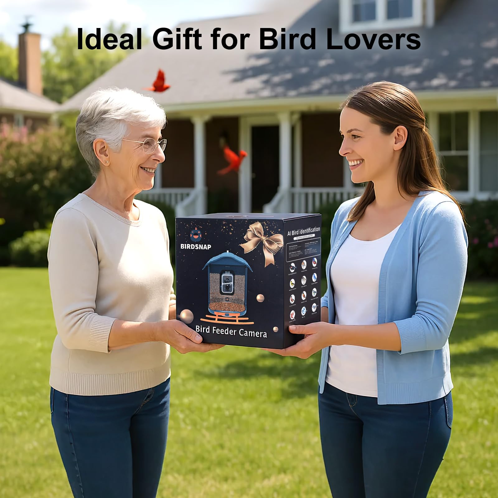 Birdsnap PAV hummingbird feeder attachment attracts high-energy visitors