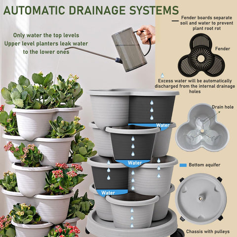 Birheatry planter on wheels for easy movement across spaces.