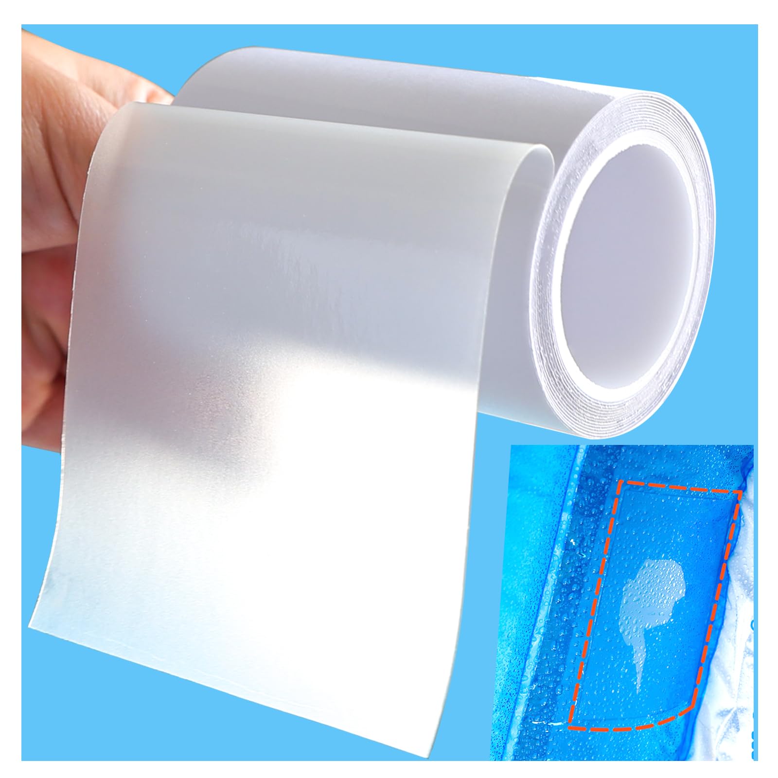 Birllaid inflatable patch roll applied to seal a large bounce house hole for a durable fix