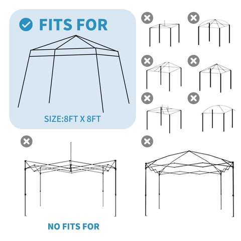 Birodeko slanted-leg canopy top ensures secure fit for setups
