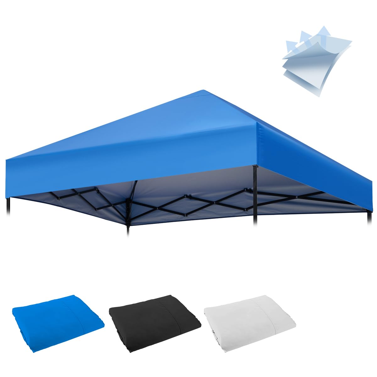 Birodeko canopy-top blue for 10x10 straight-leg frames, easy replacement.