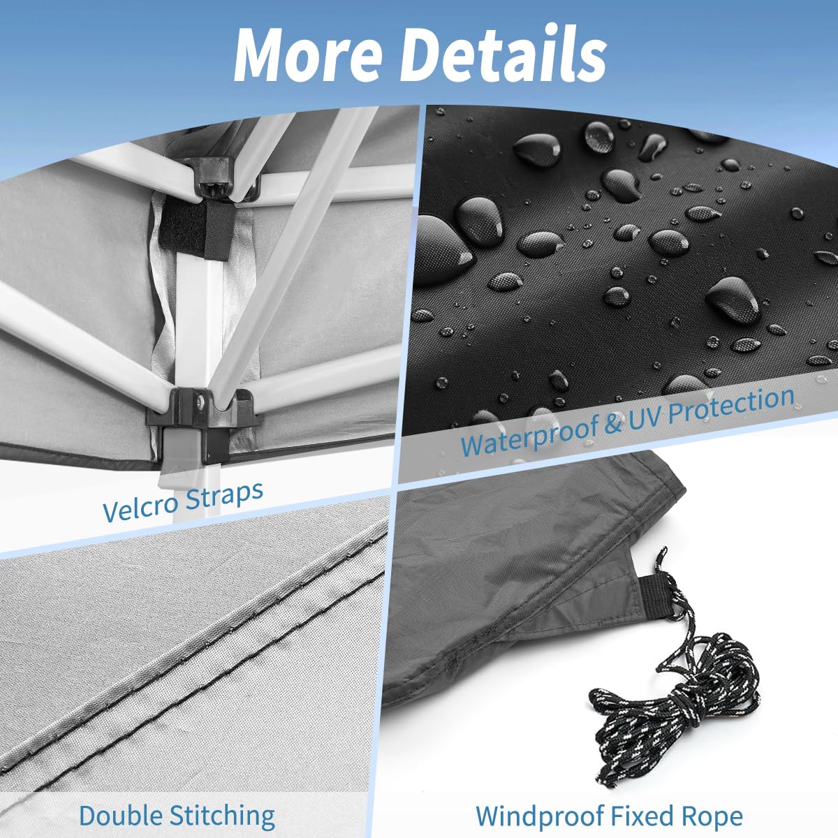 Birodeko dark black canopy top cover adds sleek outdoor style
