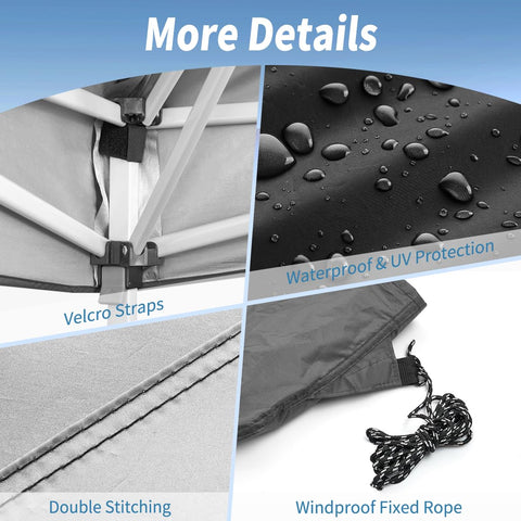 Birodeko dark black canopy top cover adds sleek outdoor style