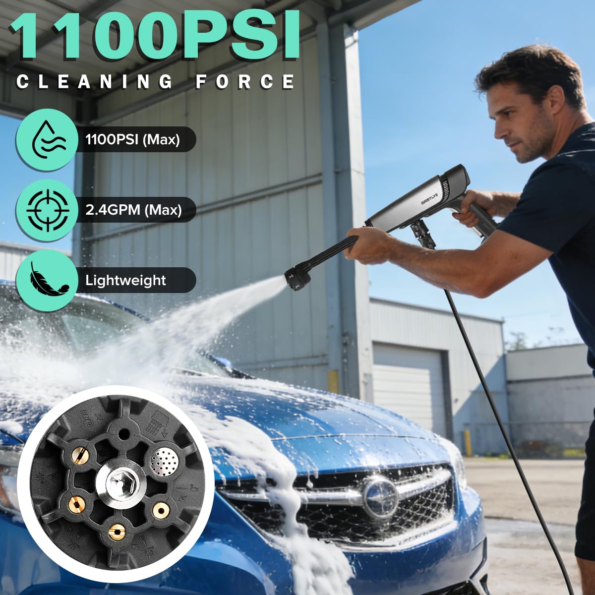 Birstlye 6 in 1 nozzle adjustments for versatile cleaning tasks