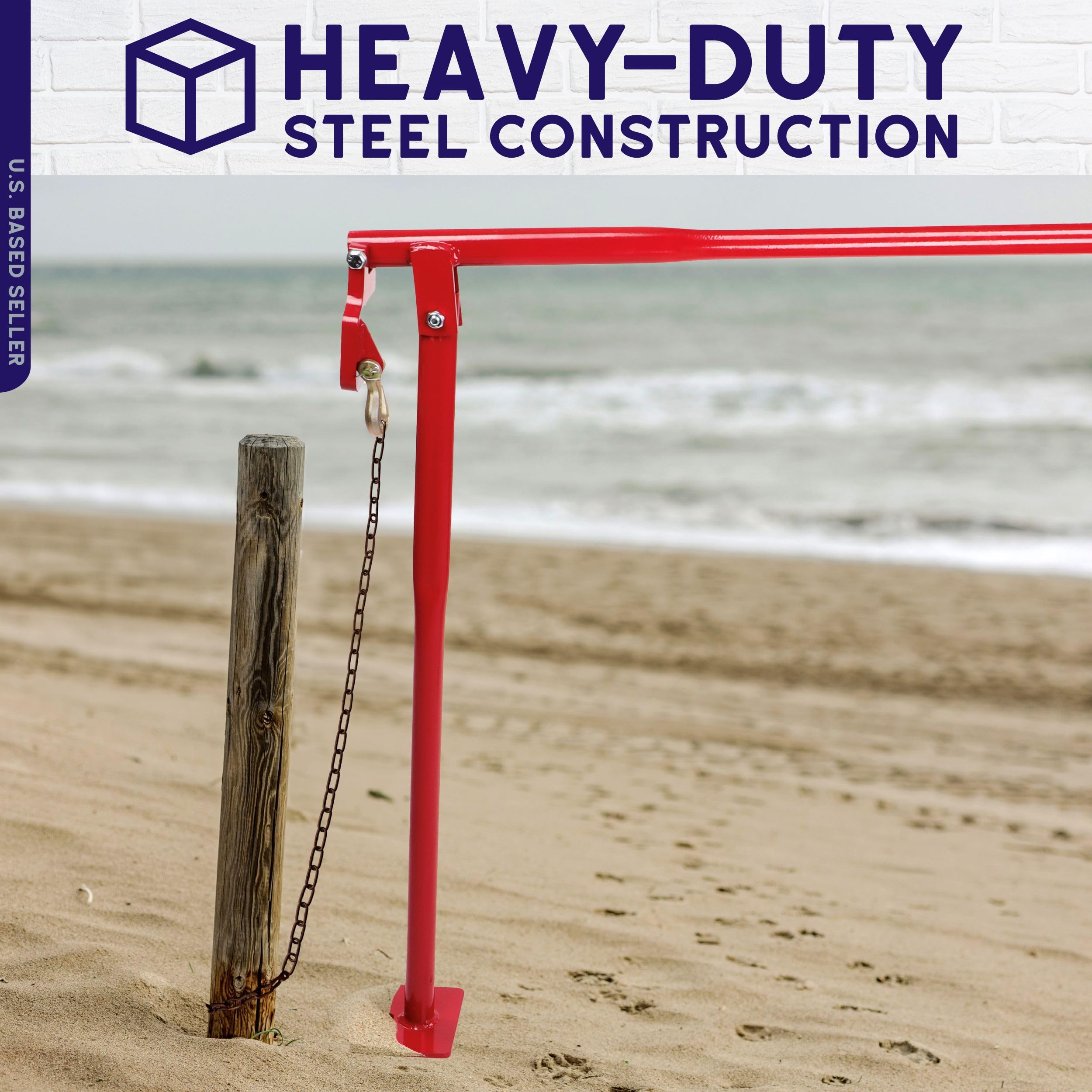 BISupply steel T Post Remover shows durability for tough fence posts.