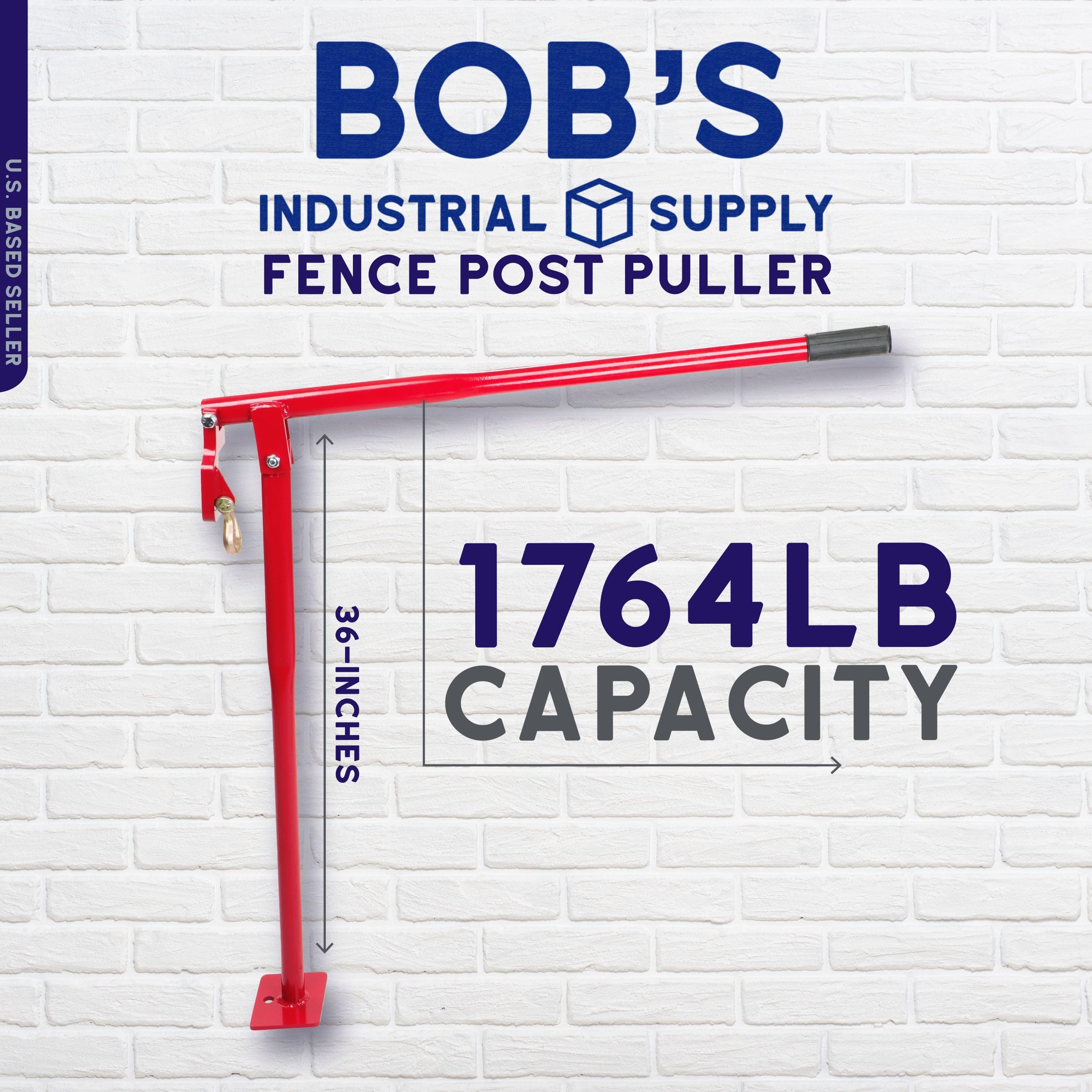 BISupply T Post Puller handle provides comfortable grip for stubborn post removal.