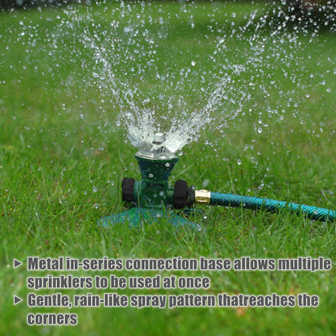 Biswing 360-degree rain-like watering for gentle garden coverage.