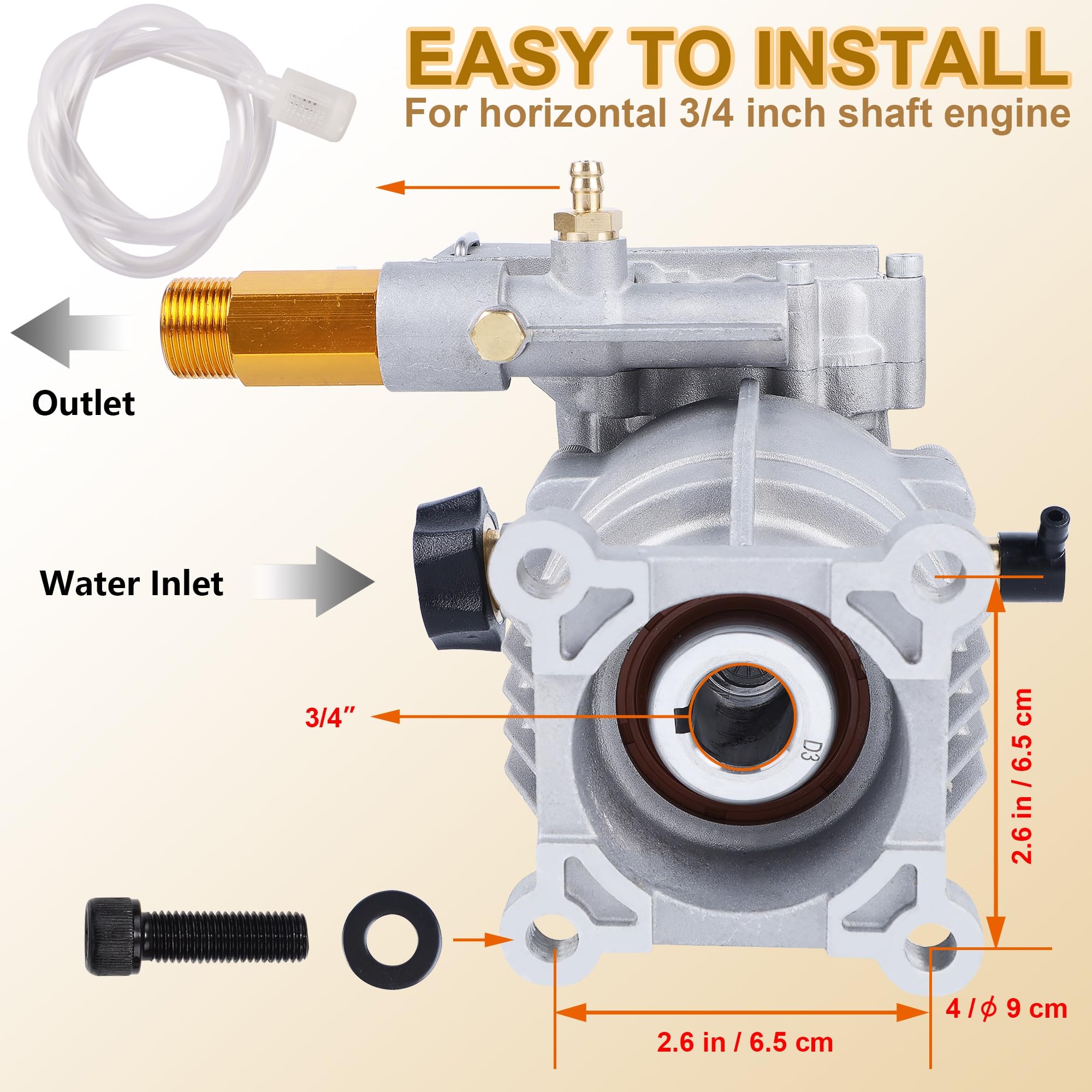 Biswing garden hose inlet 3/4 inch NH for quick setup