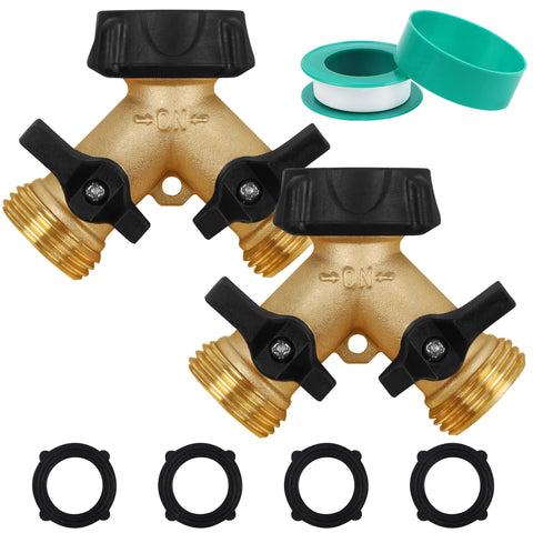 Biswing garden hose splitter 2-way connector with independent control for multiple tasks.