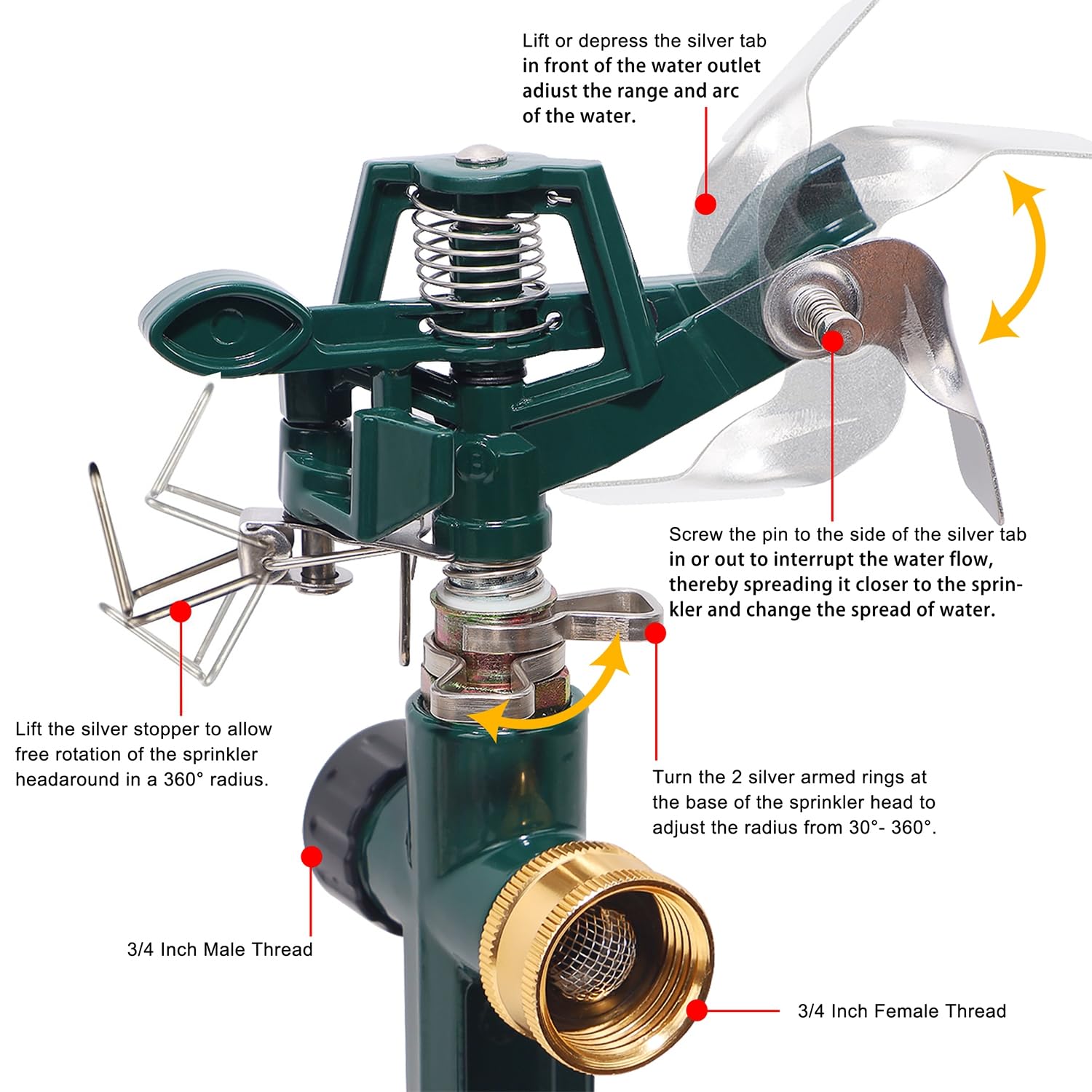 Biswing heavy-duty sprinkler head designed for outdoor durability and weather resistance.