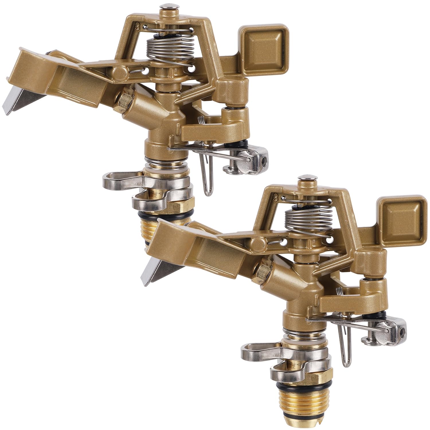 Biswing impact sprinkler 2pack front view shows sturdy build for reliable irrigation.