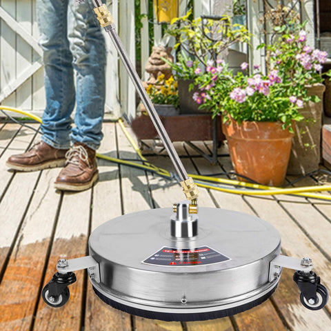 Biswing in-action cleaning on a patio stone surface