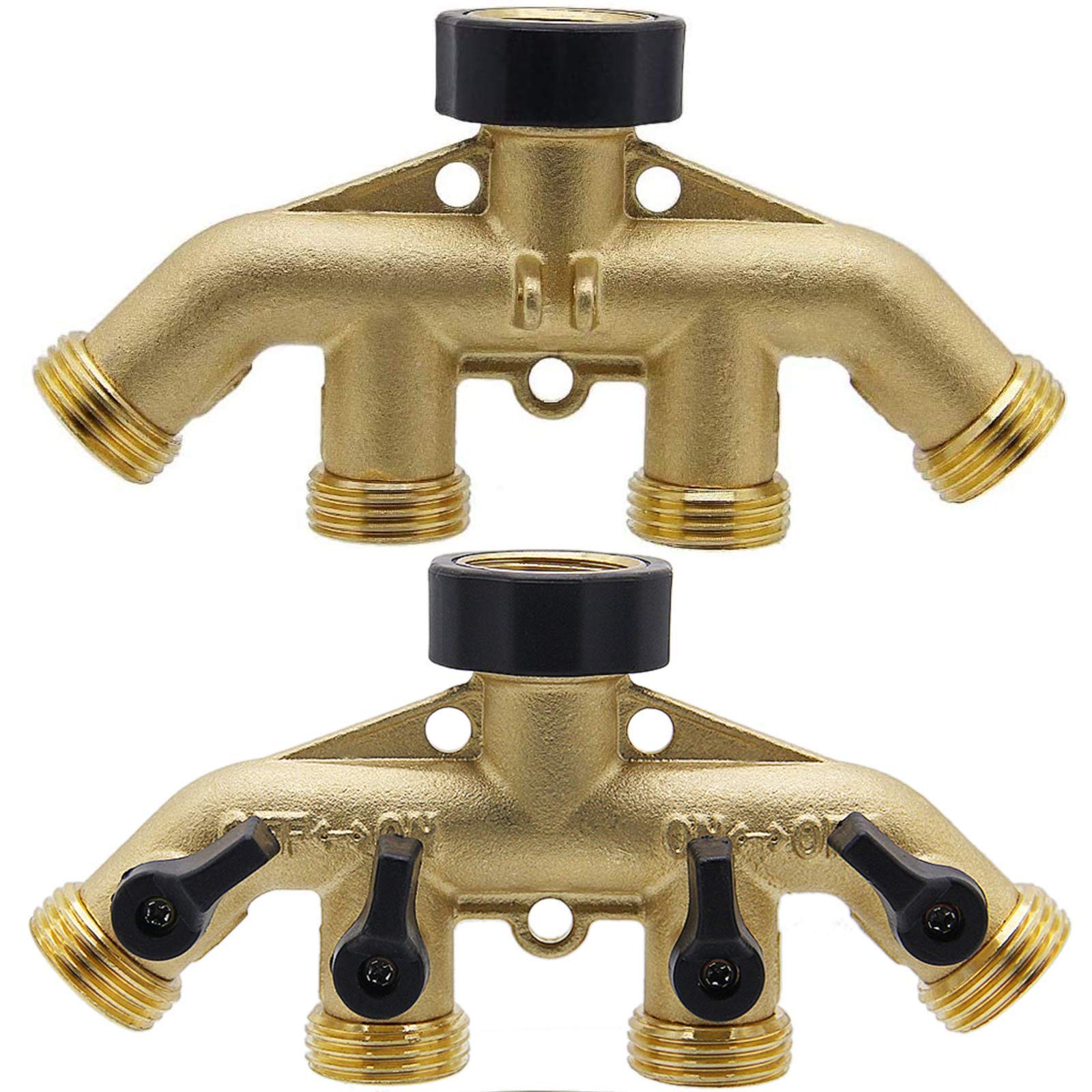 Biswing installation view of the brass hose splitter ready to use.