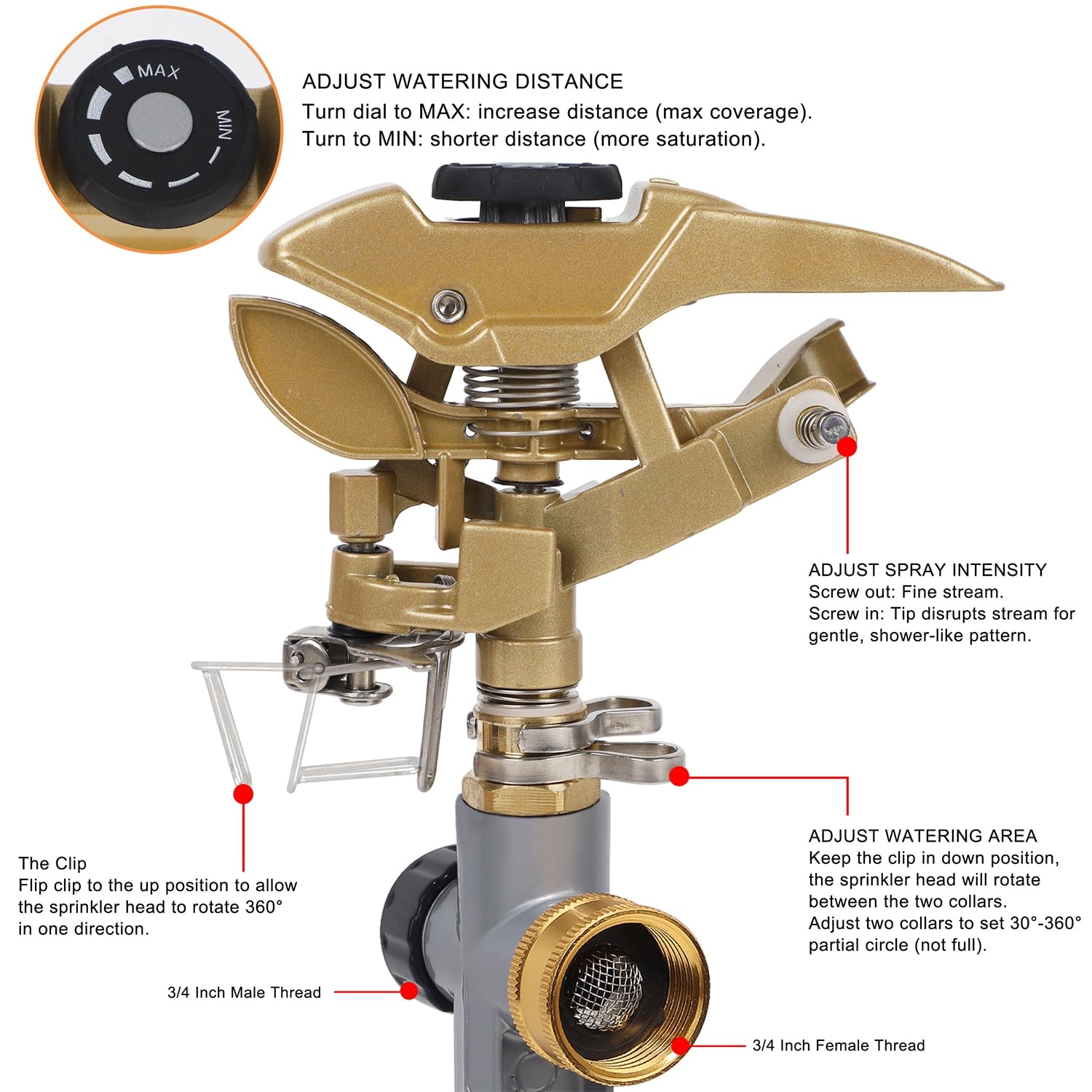 Biswing metal step spike base provides durable anchoring for outdoor use.