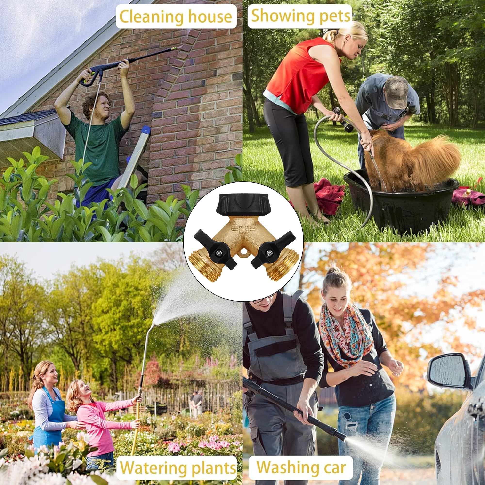 Durable outdoor brass design ideal for long-term use in gardens and yards.