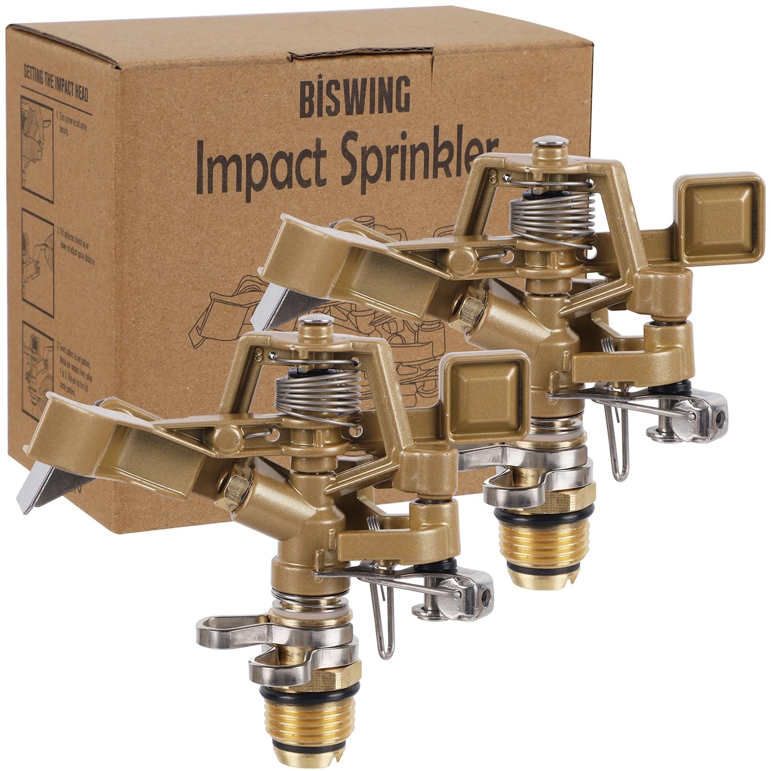 Biswing pack includes two sprinklers for quick, ready-to-use irrigation.