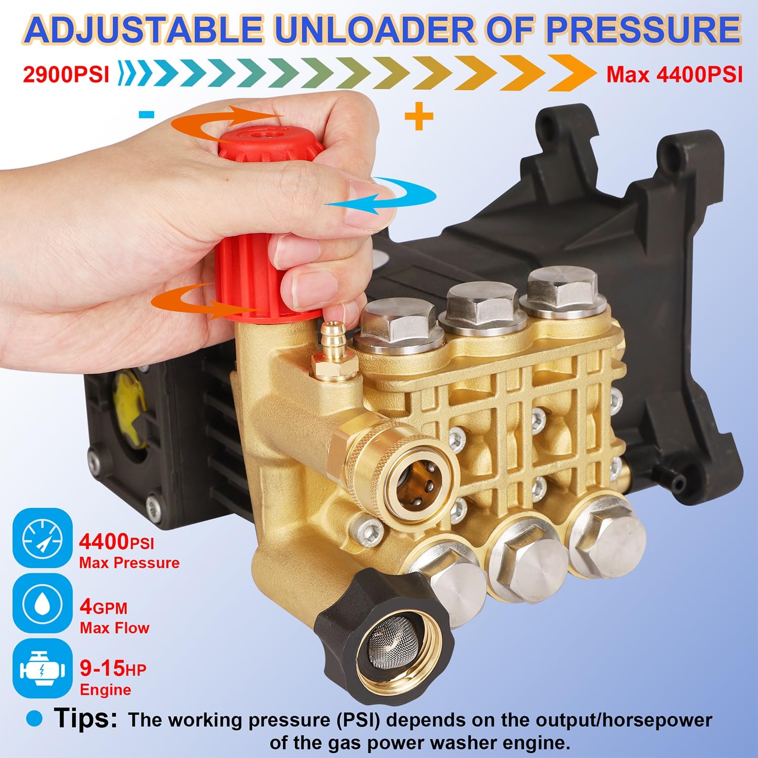 Biswing pump with 1 inch shaft horizontal design for broad engine compatibility