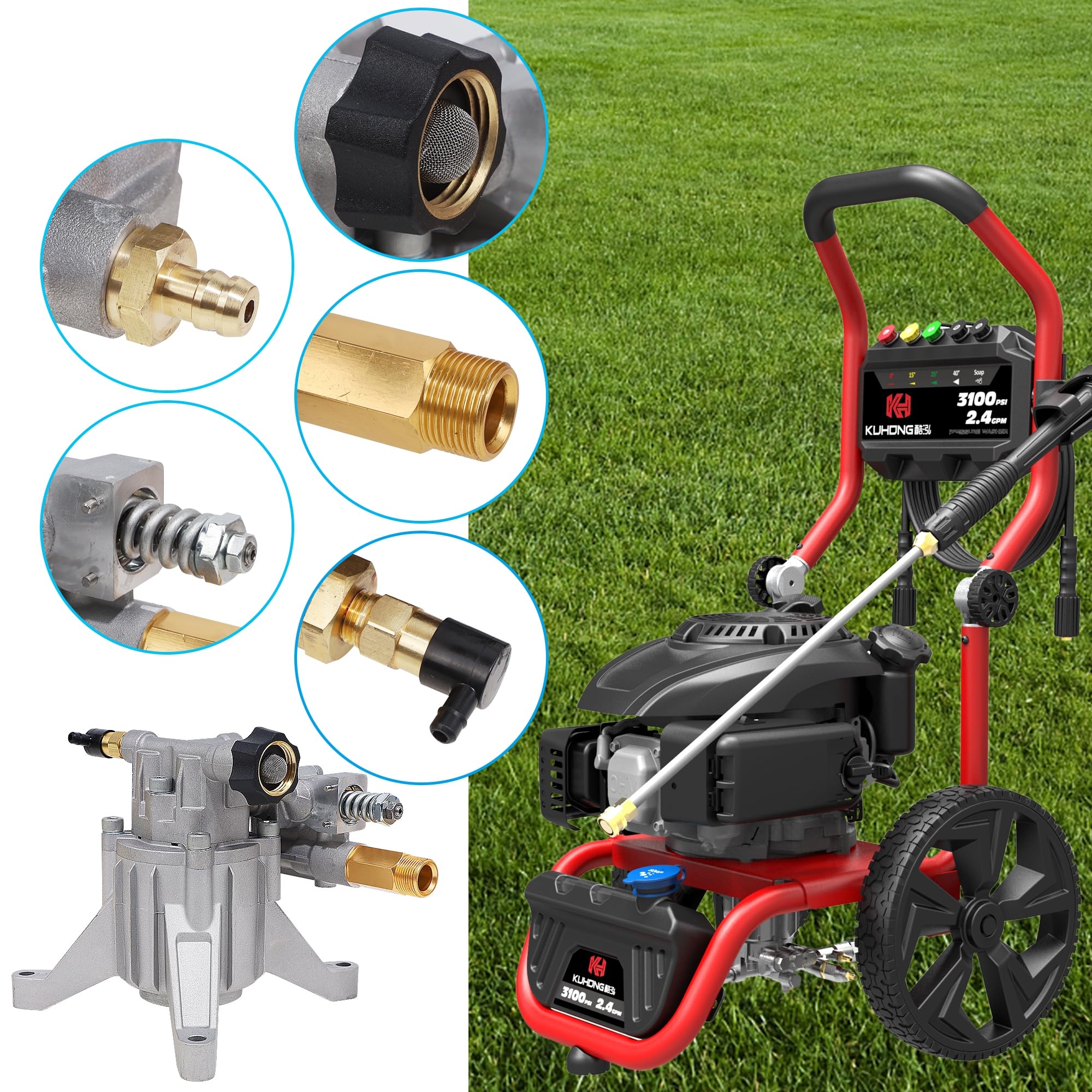 Biswing pump kit includes bolts, shaft keys, and hardware for quick install