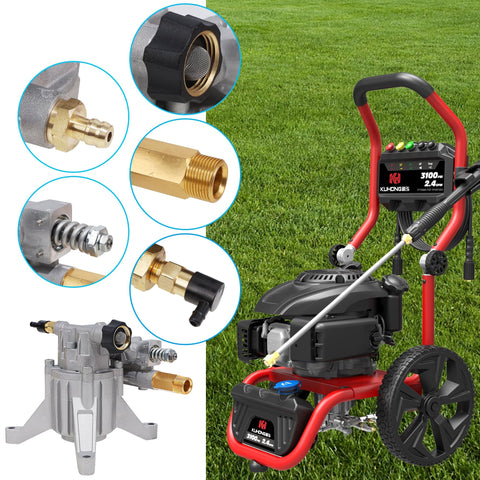 Biswing pump kit includes bolts, shaft keys, and hardware for quick install