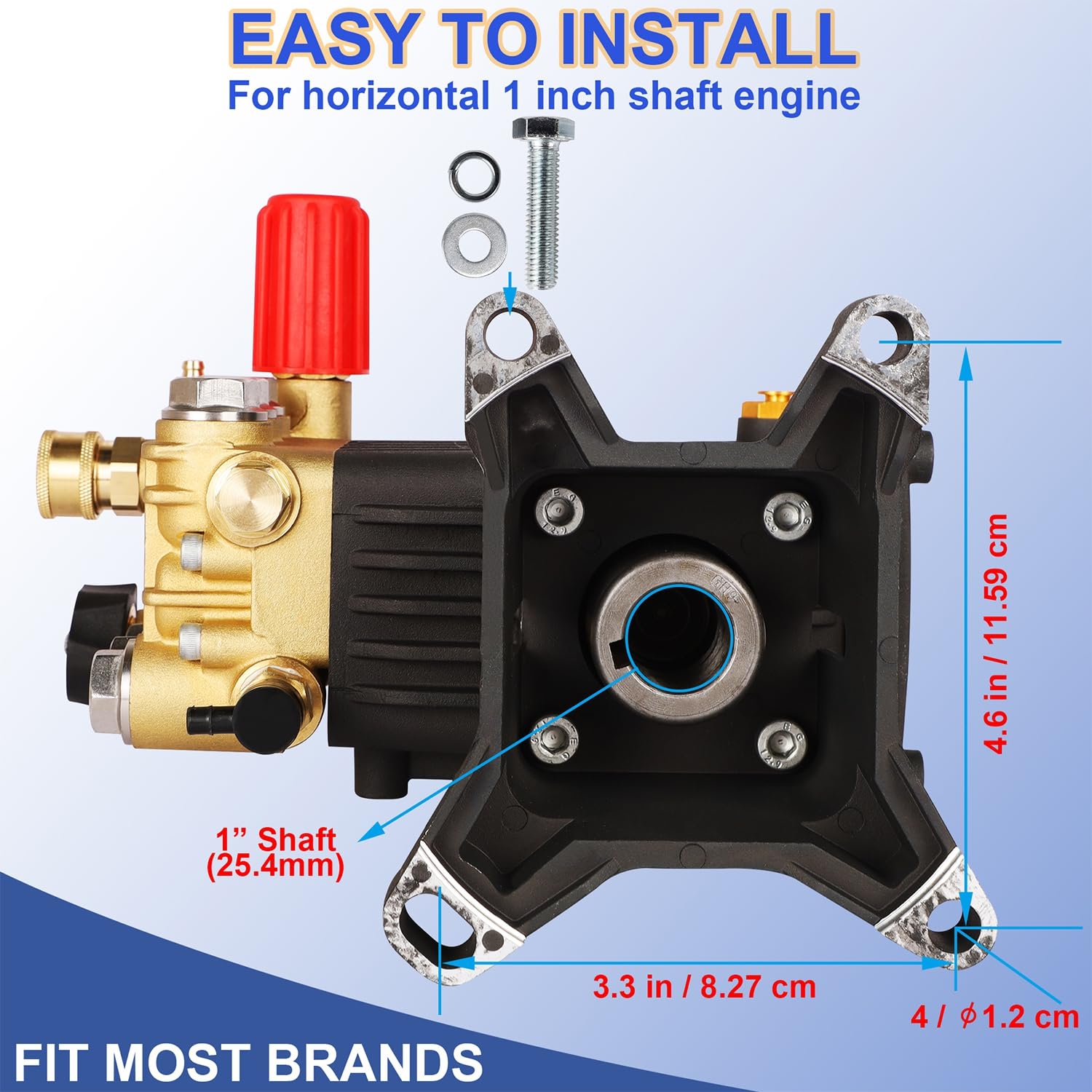 Biswing pump 3/8 inch high pressure outlet for strong spray flow