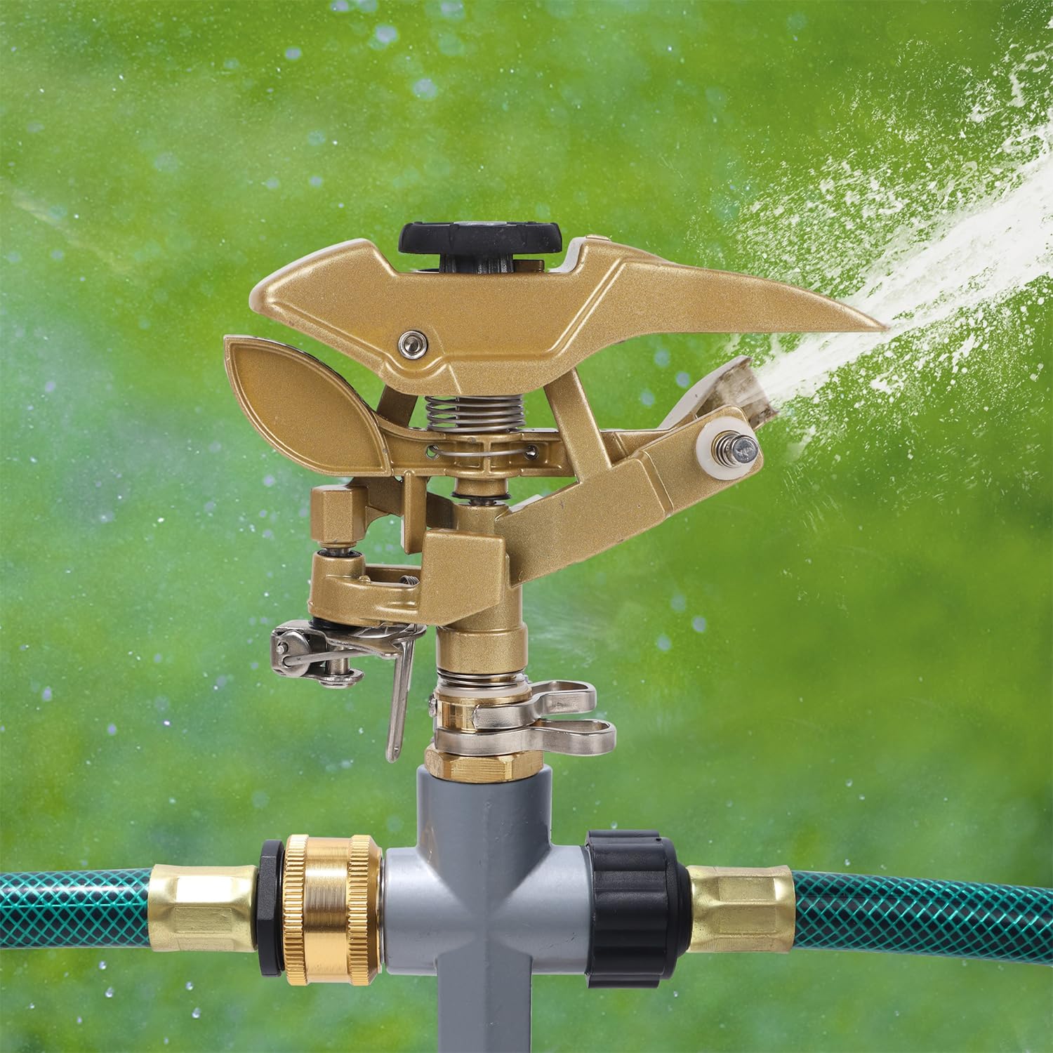 Biswing top dial controls spray distance for customizable coverage.