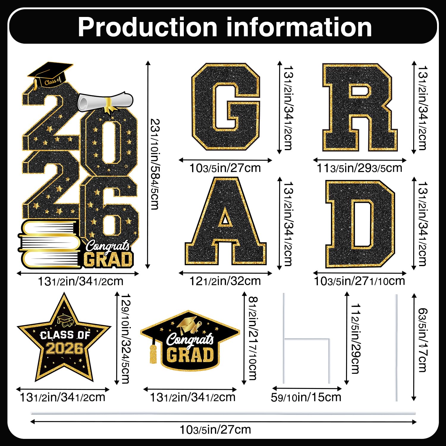 Biswiter 'GRAD' letters sign clearly marks milestone moments outdoors.