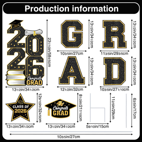 Biswiter 'GRAD' letters sign clearly marks milestone moments outdoors.