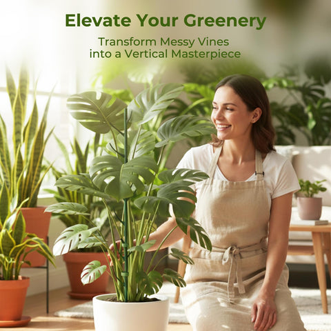 Bitjoy stackable plant stakes enable height-adjustable support for growing vines.