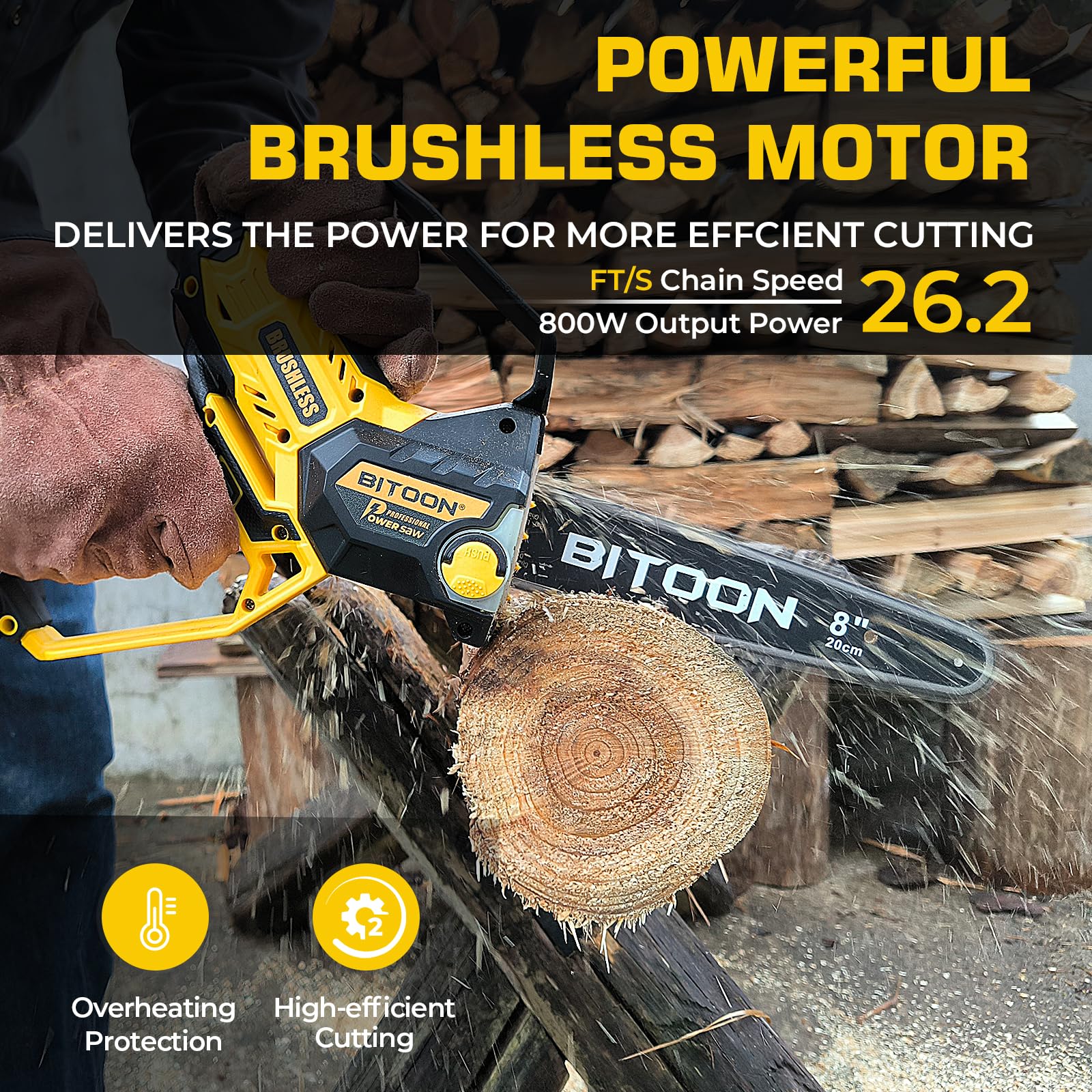 BITOON 3.0Ah battery and charger ready for outdoor pruning tasks
