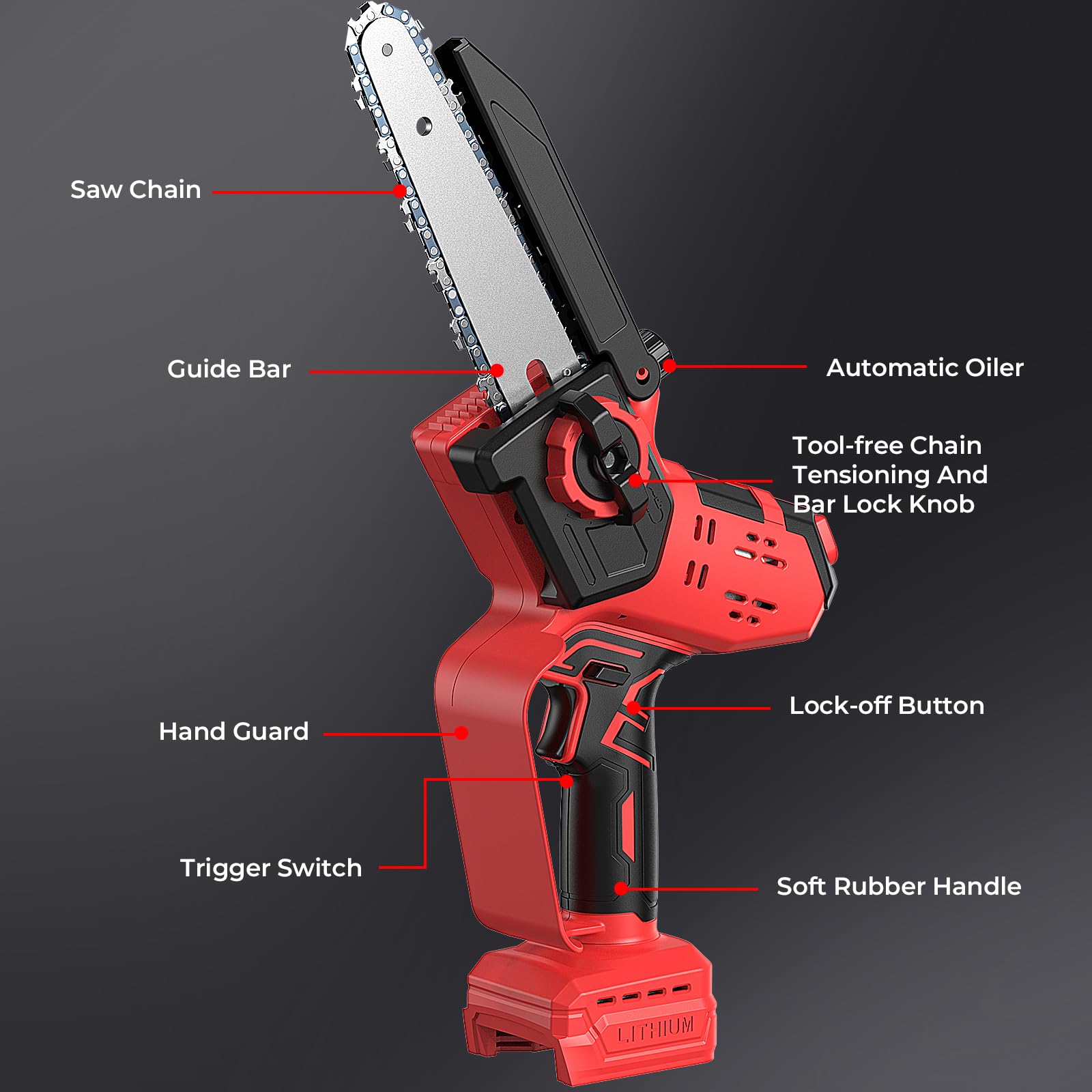 BITOON mini chainsaw delivers fast cuts with 26 ft/s chain speed