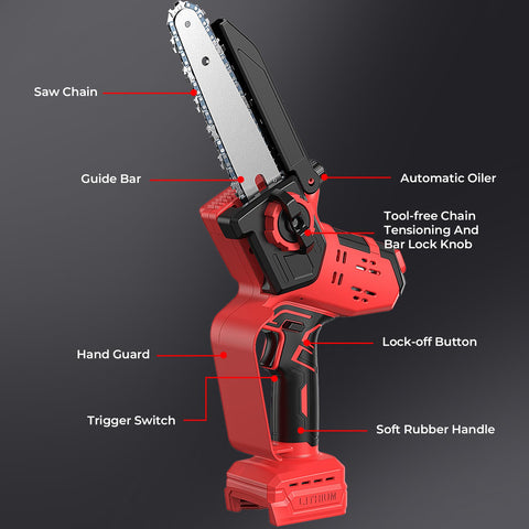 BITOON mini chainsaw delivers fast cuts with 26 ft/s chain speed