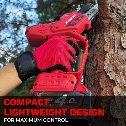 BITOON mini chainsaw compatible with Milwaukee M18 battery for cordless versatility
