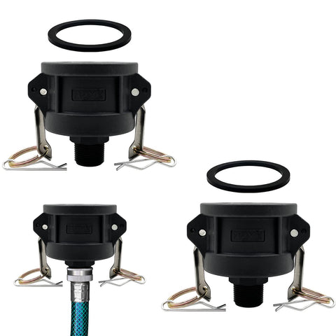 BITOTU IBC tote adapter with 2in camlock to 3/4in hose for garden water transfer