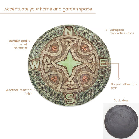 Bits and Pieces Celtic compass garden art adds charm to any outdoor area.
