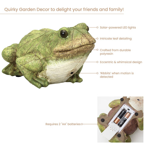 Bits and Pieces frog statue features hand-painted detailing for a natural look.