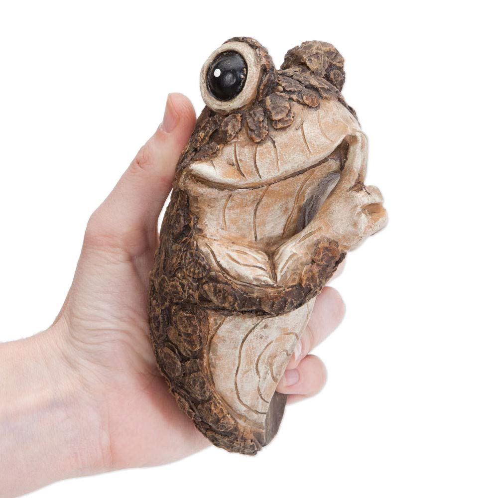 Bits and Pieces Keep Quiet Frog Tree Peeker on bark texture blends with trees