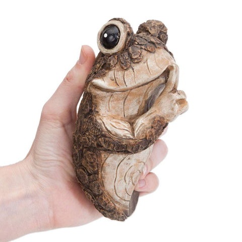 Bits and Pieces Keep Quiet Frog Tree Peeker on bark texture blends with trees