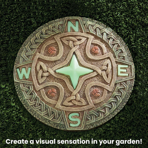 Bits and Pieces night-friendly garden light serves as a decorative focal point.