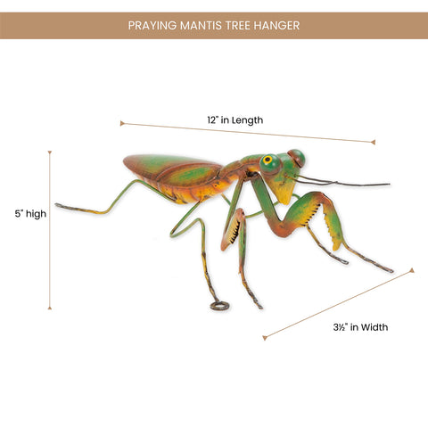 Bits and Pieces Praying Mantis Tree Hanger close-up reveals lifelike texture and hand-painted detail.
