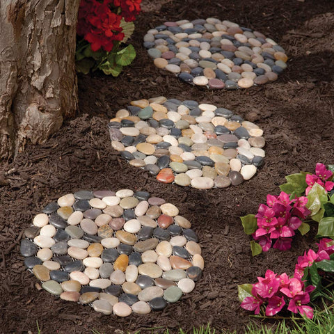 Bits and Pieces riverstone stepping stones top view for durable garden-path styling