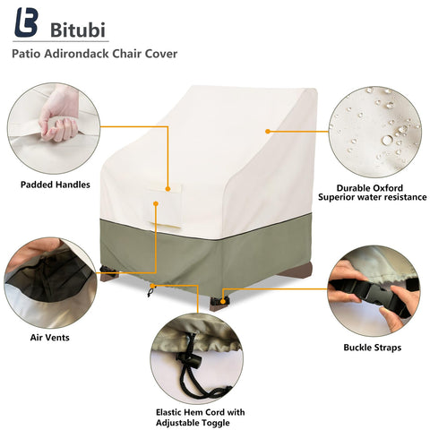 Bitubi cover features drawstring hem and buckle straps for secure fit.