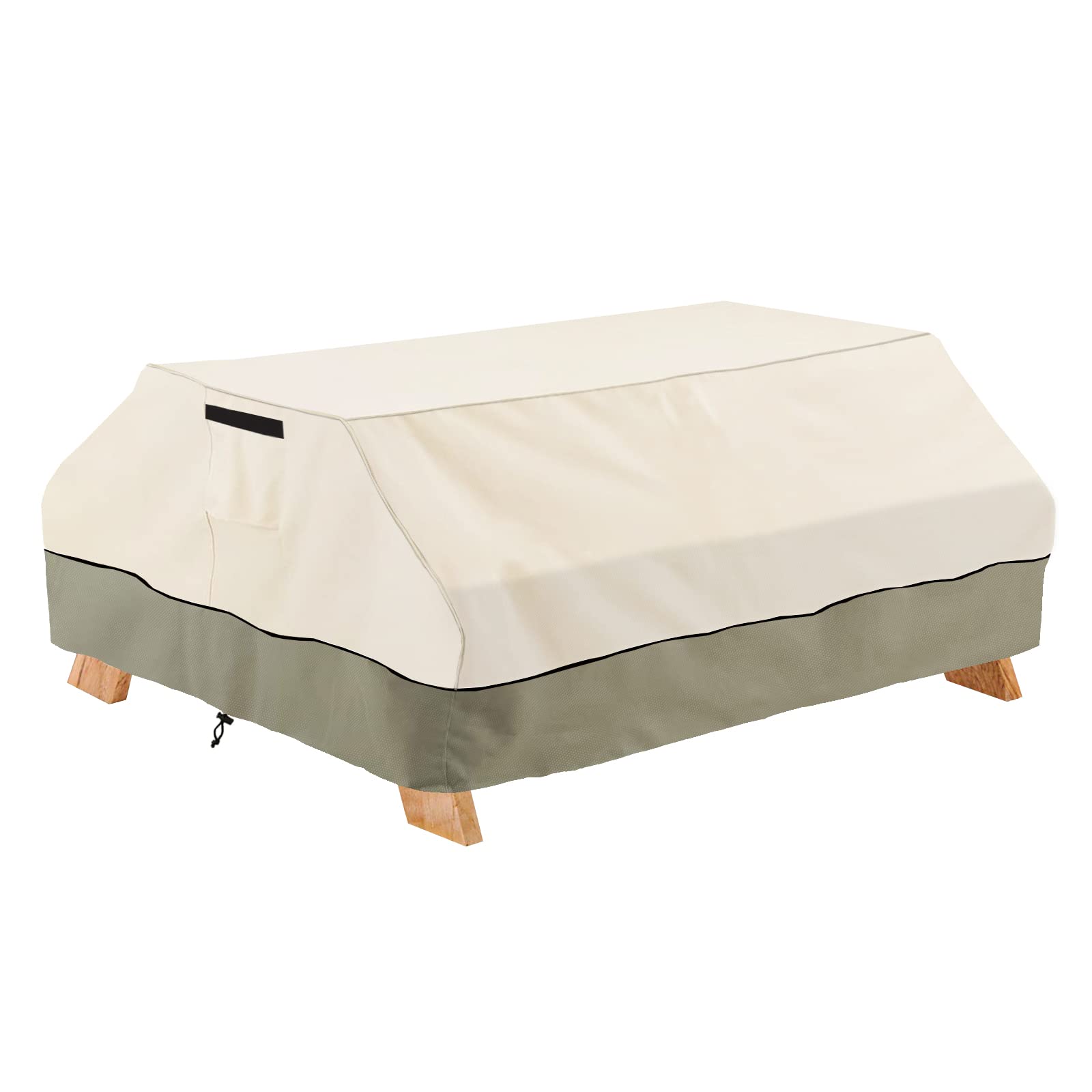 Bitubi 70-72 inch picnic table cover showing a snug fit on outdoor tables
