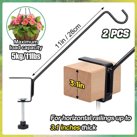 Biubee heavy-duty steel deck hanger in black complements outdoor decor.